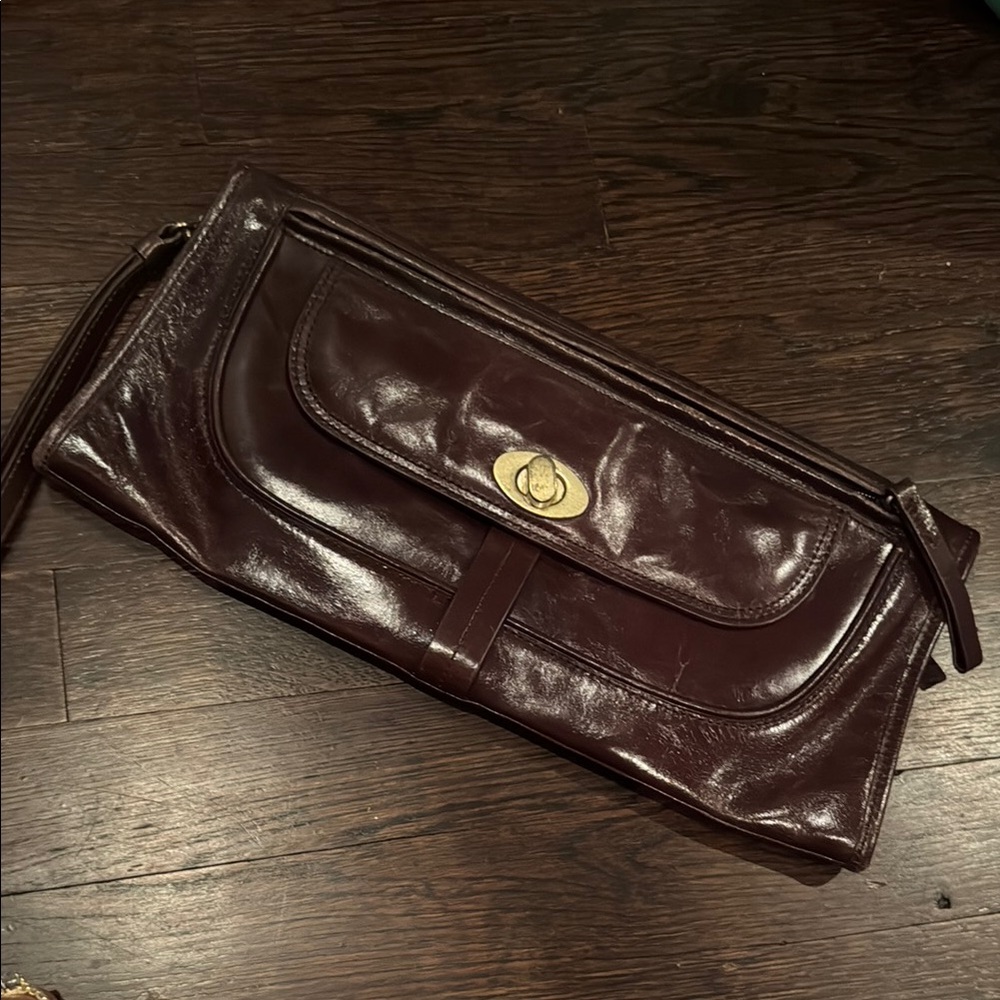 Elegant Brown Leather Clutch